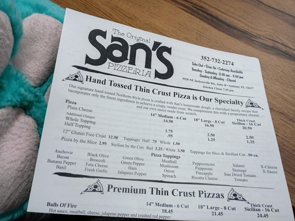 San's Pizzeria Menu image 3